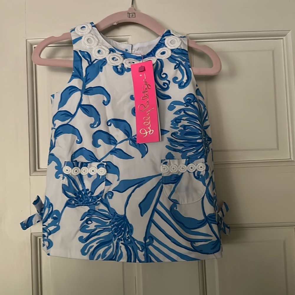 Lilly Pulitzer baby blue and white dress size 6-12 mo NWT